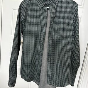 George Green and Dark Blue Checkered Shirt